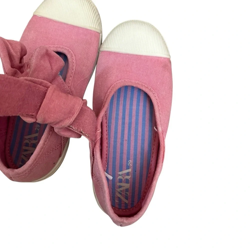 Zara| Kids Open Sneakers with Bow Pink- Size 12 or EU 29